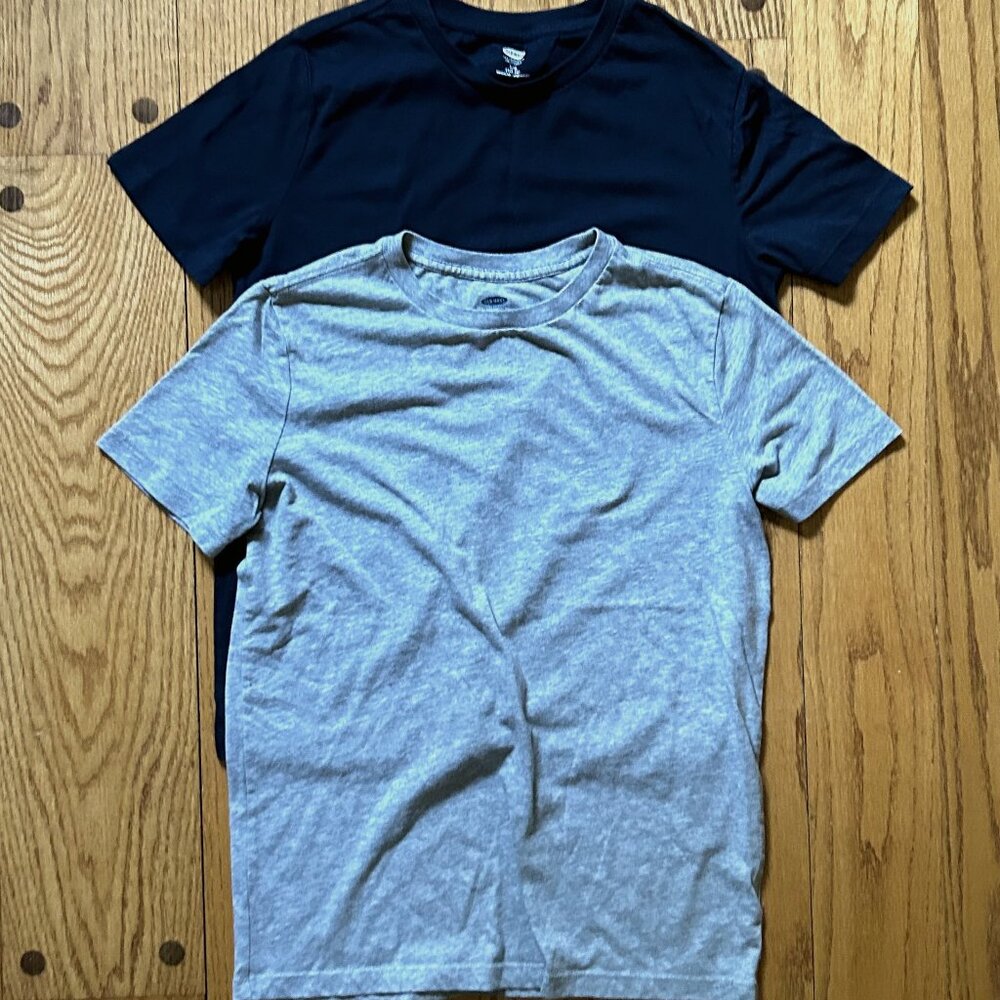 Boy's Old Navy Tee Shirts--Navy & Gray, Size L